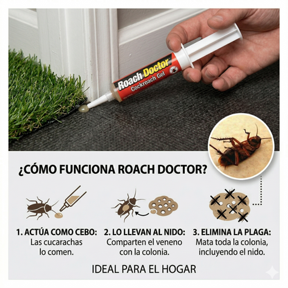 GEL MATA CUCARACHAS - ROACH DOCTOR - Elimina la Plaga desde la Raíz, Fácil y Sin Esfuerzo