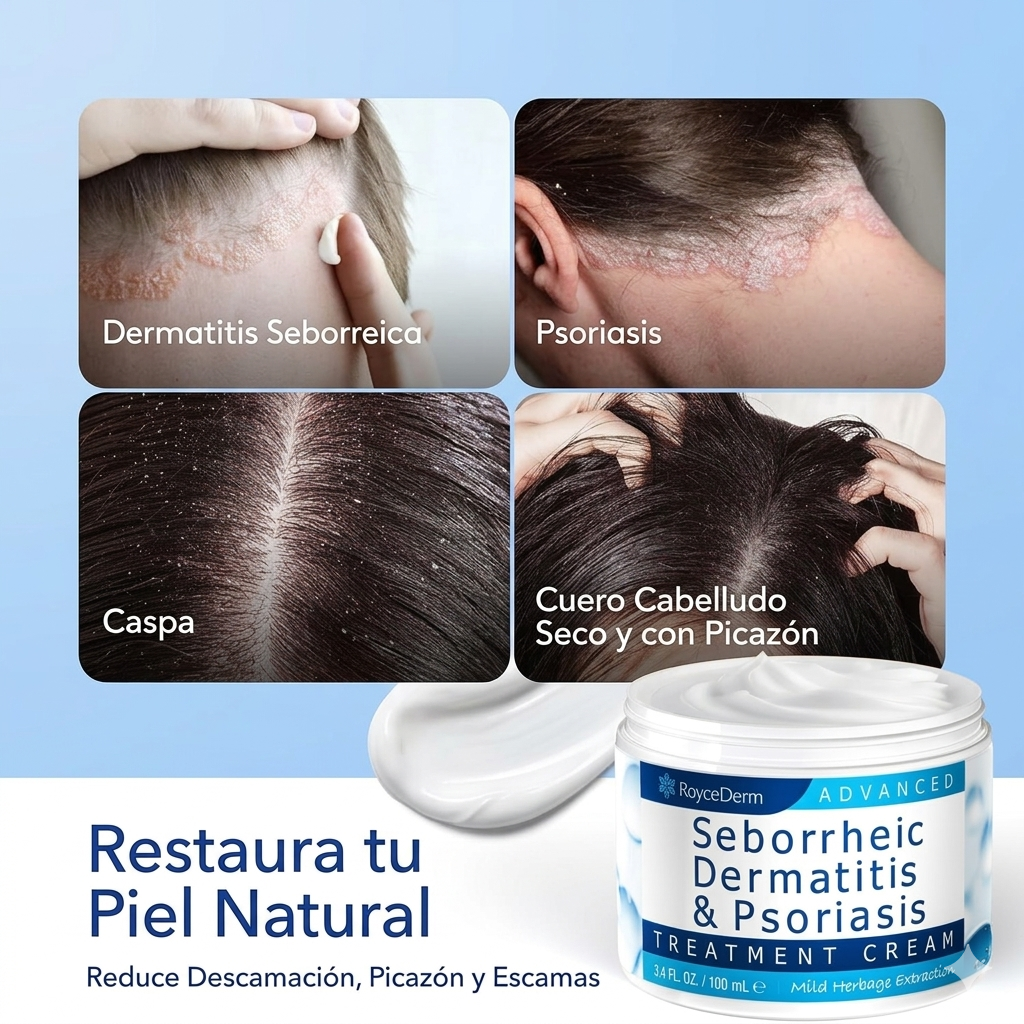 CREMA CALMANTE AVANZADA ROYCEDERM 🌿 — Alivia el enrojecimiento, la picazón y las escamas con extracto herbal suave