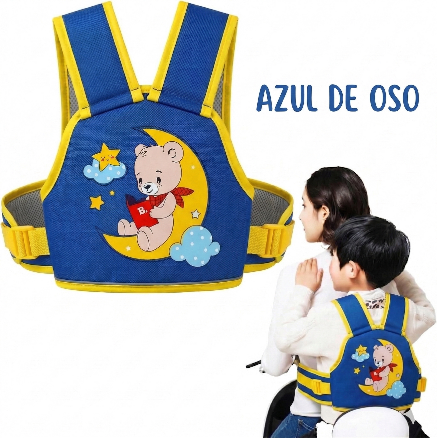 CHALECO DE MOTO INFANTIL UNISEX 🏍️ — Protege a tu hijo en cada viaje con diseño unitalla y agarre seguro