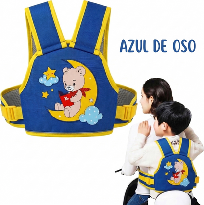 CHALECO DE MOTO INFANTIL UNISEX 🏍️ — Protege a tu hijo en cada viaje con diseño unitalla y agarre seguro