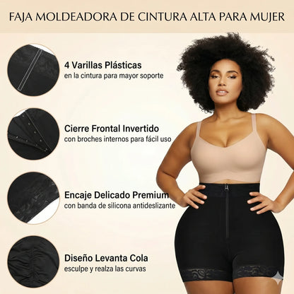 FAJA SHORT LEVANTA COLA CON CIERRE 👑 — Cintura definida, cola levantada y abdomen plano desde el primer uso