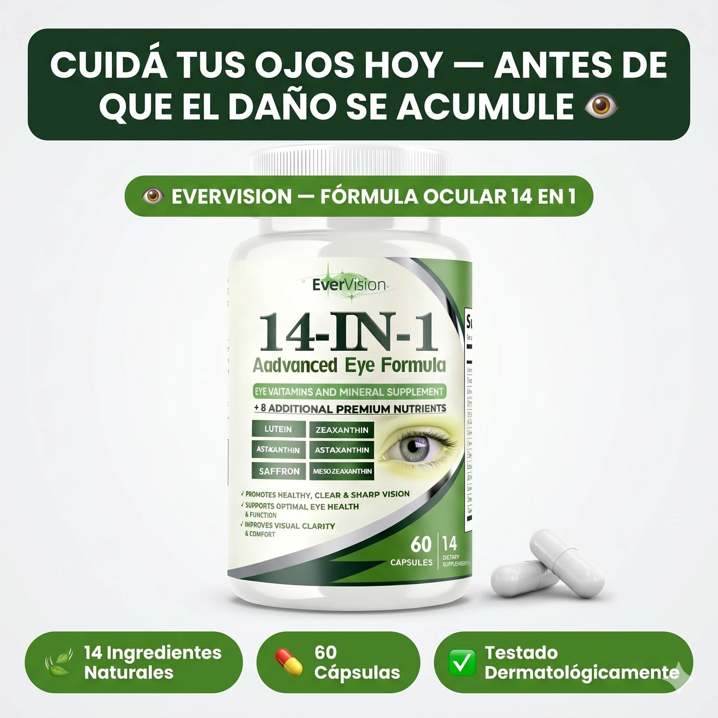 SUPLEMENTO VISUAL EVERVISION 14 EN 1 👁️ — Nutrición avanzada para el cuidado diario de tus ojos