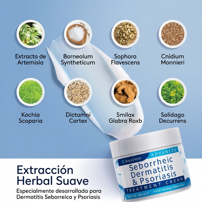 CREMA CALMANTE AVANZADA ROYCEDERM 🌿 — Alivia el enrojecimiento, la picazón y las escamas con extracto herbal suave