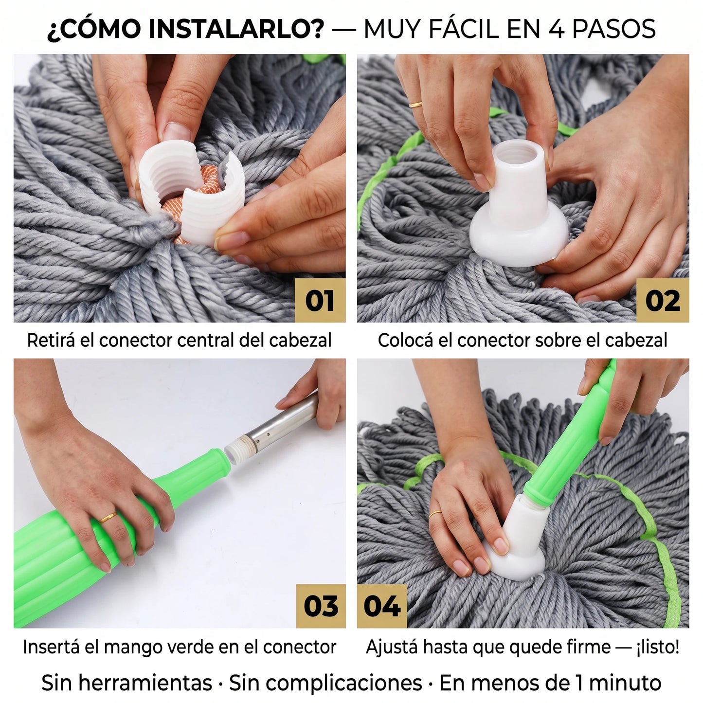 TRAPEADOR AUTOEXPRIMIBLE MANOS LIBRES 🧹 — Limpieza profunda en una sola pasada, sin mojar tus manos