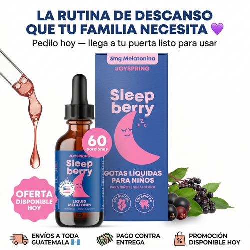 GOTAS SLEEPBERRY PARA NIÑOS 🌙 — Apoya la rutina de descanso nocturno de forma natural, sin azúcar y sin alcohol