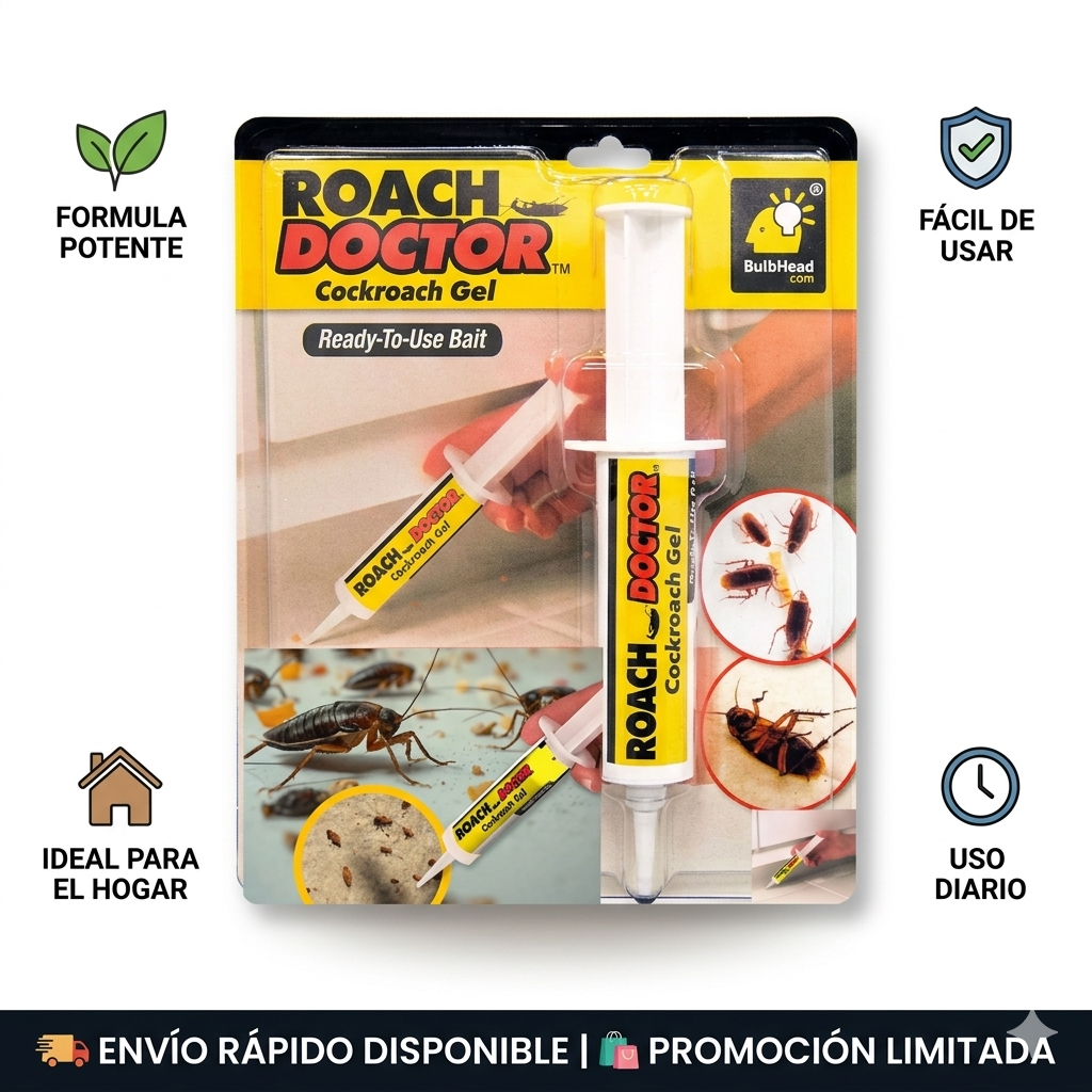 GEL MATA CUCARACHAS - ROACH DOCTOR - Elimina la Plaga desde la Raíz, Fácil y Sin Esfuerzo