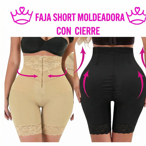 FAJA SHORT LEVANTA COLA CON CIERRE 👑 — Cintura definida, cola levantada y abdomen plano desde el primer uso