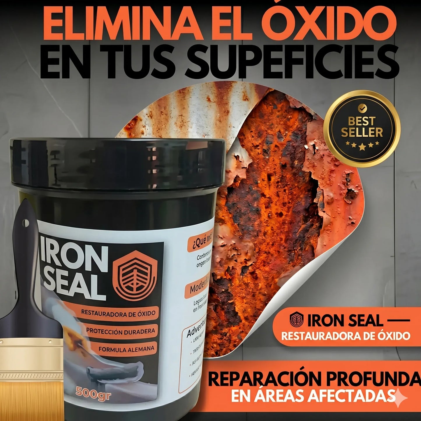 IRON SEAL RESTAURADOR DE ÓXIDO 🔧 — Elimina el óxido y protege el metal con una sola aplicación