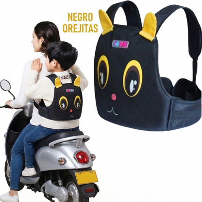 CHALECO DE MOTO INFANTIL UNISEX 🏍️ — Protege a tu hijo en cada viaje con diseño unitalla y agarre seguro