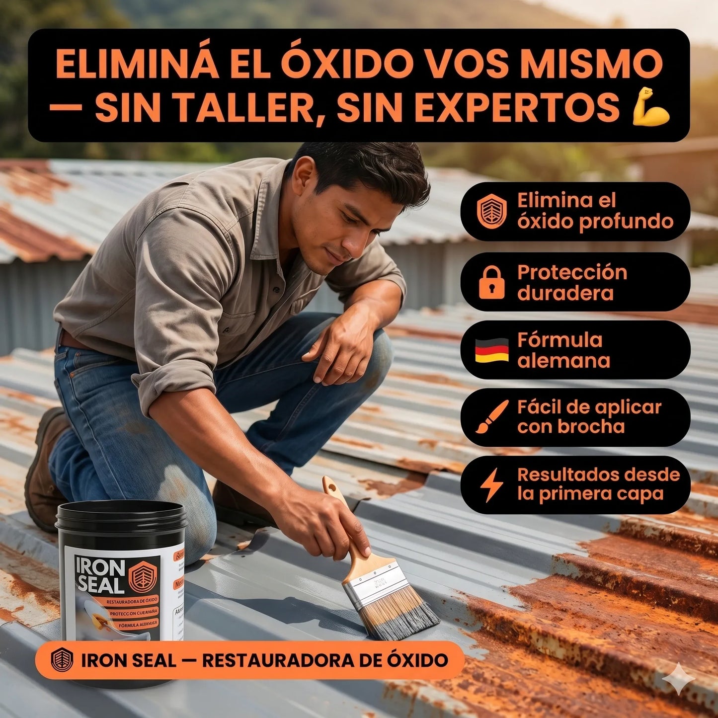 IRON SEAL RESTAURADOR DE ÓXIDO 🔧 — Elimina el óxido y protege el metal con una sola aplicación
