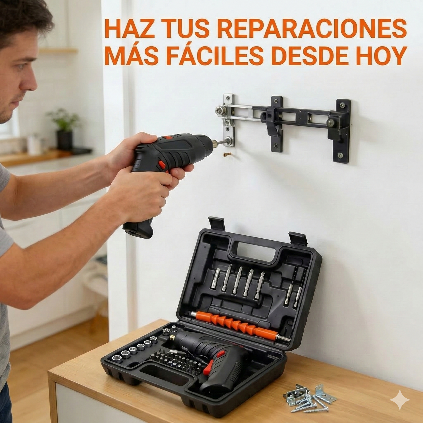 DESTORNILLADOR INALÁMBRICO 47 PCS – TODO EN UNA SOLA HERRAMIENTA ⚡🔧