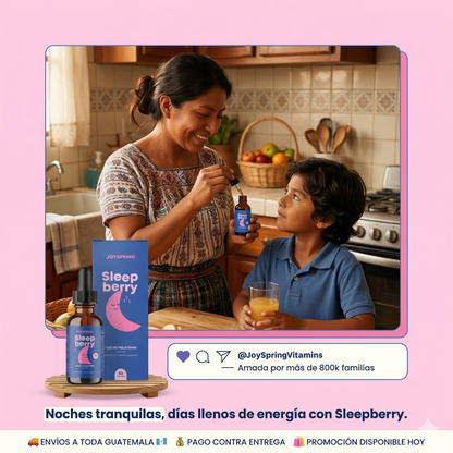 GOTAS SLEEPBERRY PARA NIÑOS 🌙 — Apoya la rutina de descanso nocturno de forma natural, sin azúcar y sin alcohol