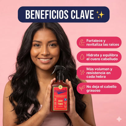 TÓNICO CAPILAR RAPUNZEL 💆 — Para un cabello que se ve más lleno, fuerte y con vida desde la raíz