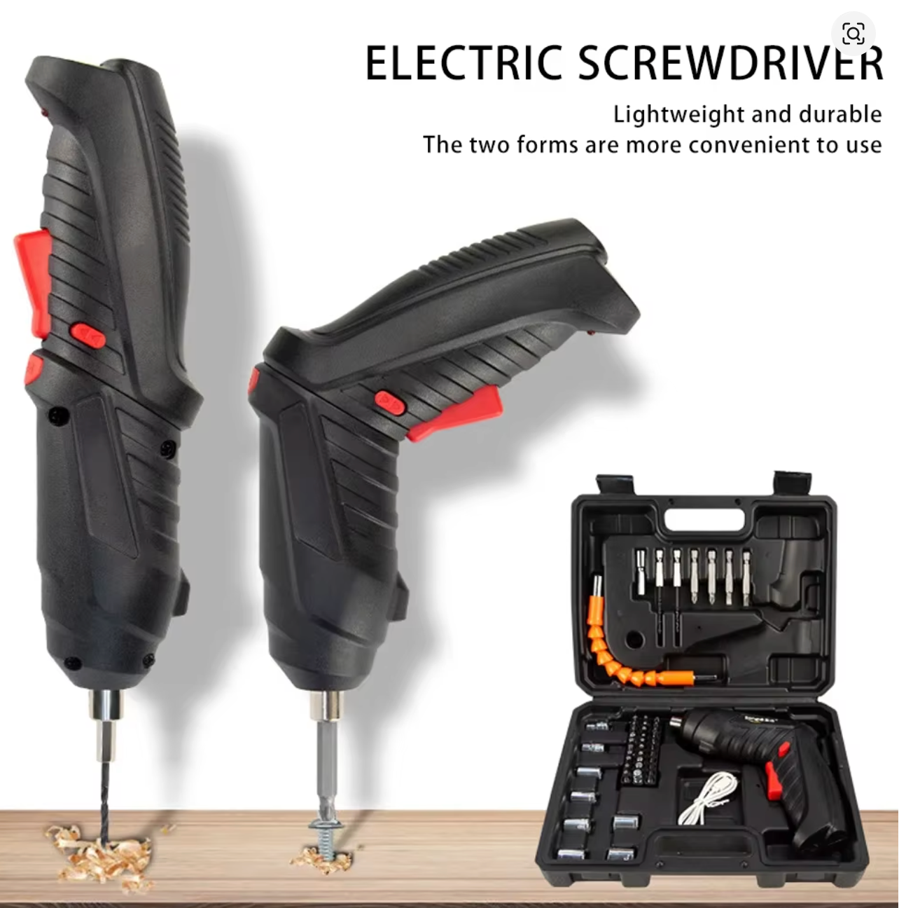 DESTORNILLADOR INALÁMBRICO 47 PCS – TODO EN UNA SOLA HERRAMIENTA ⚡🔧